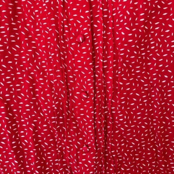 Lucky Brand red white abstract print buttondown large - Picture 4 of 7